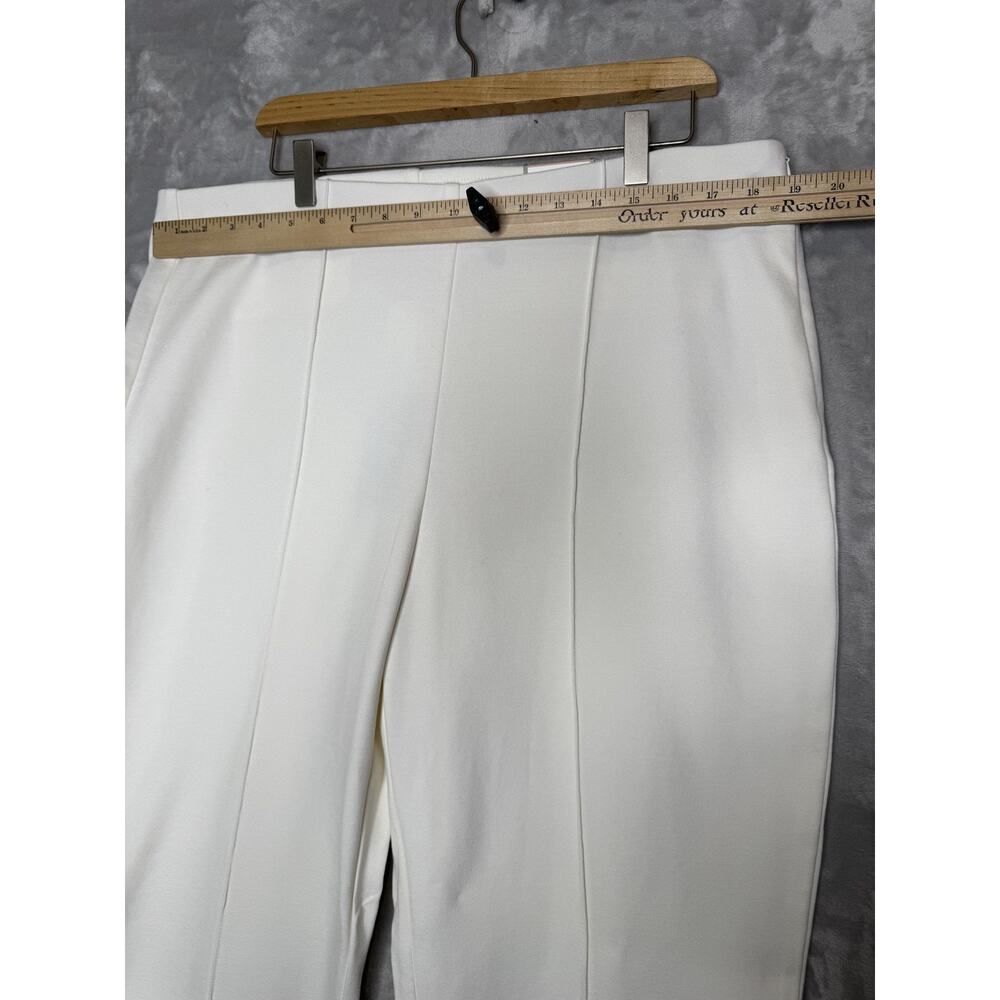Chicos Pants Women XL White Knit Lindy Side Zip Straight Leg Slim Stretch Ponte - Picture 7 of 15
